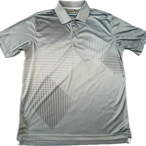 Men’s Grey Geometric Polo Shirt